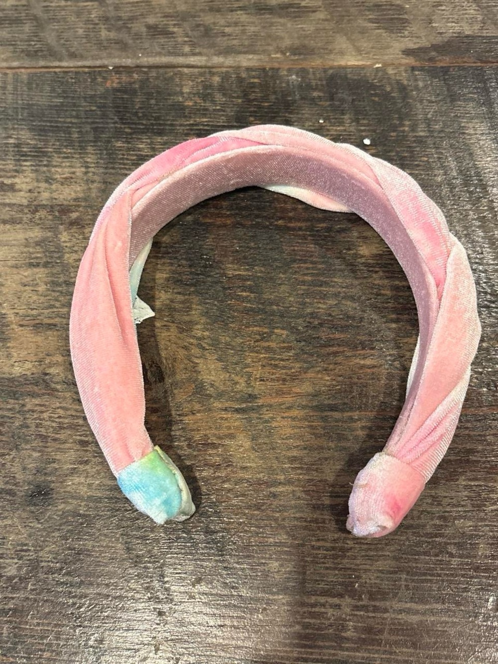 Target Pink Velvet Twist Headband with Pastel Accents